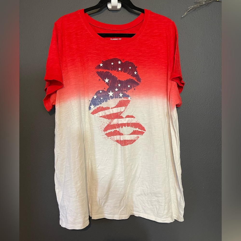 Red, White, & Blue Lips T-shirt